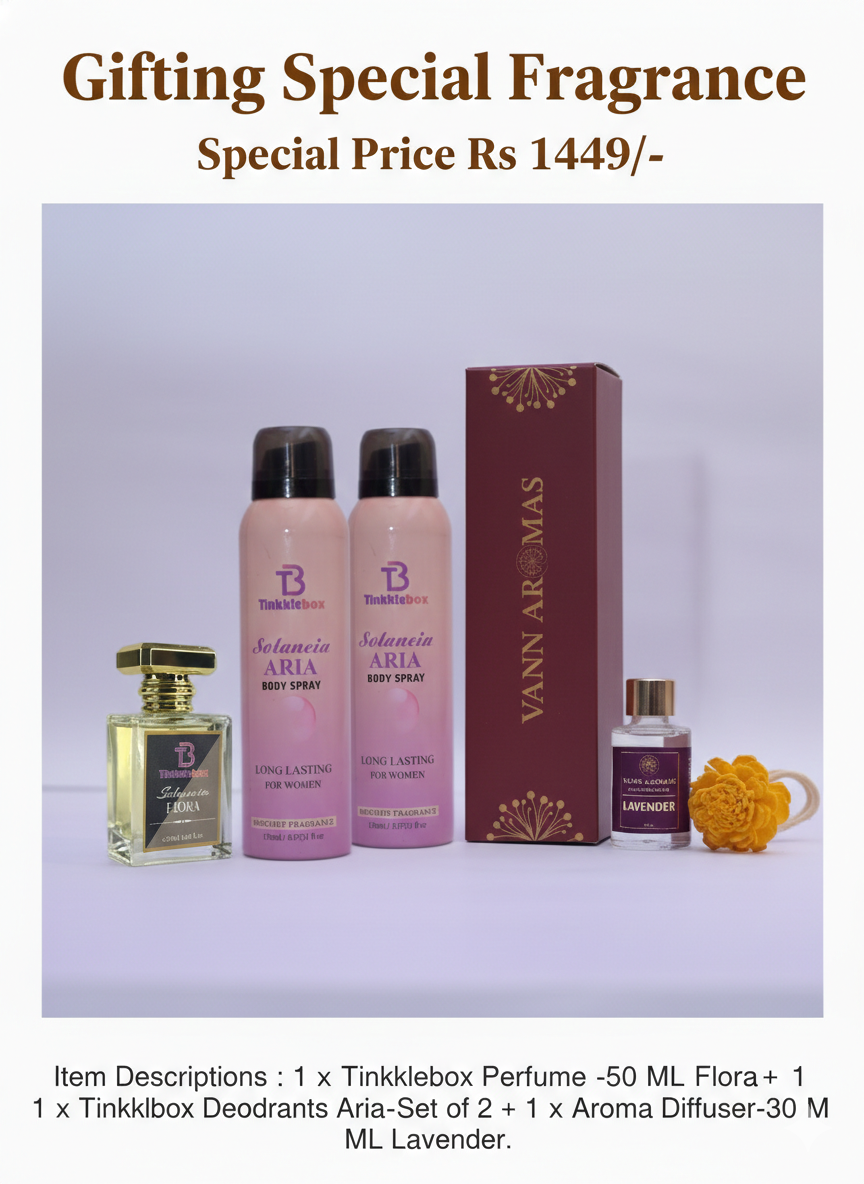 Vanna Ar Mas Diffuser with perfume and deodorant set with packaging on a light background