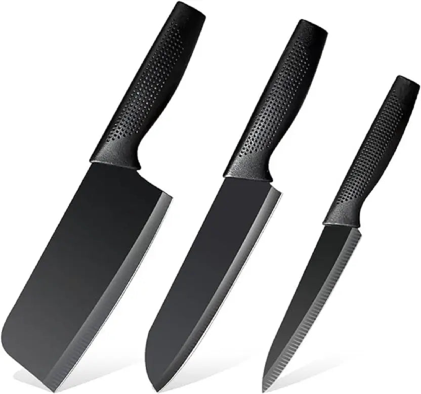 Maune Hub 3 Pc Stainless Steel Knife Set High Carbon Stainless Steel Colour Printed Coated Chef Knife\Meat Knife